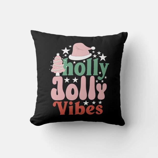 Julafton Gift Holly Jolly Vibes Kudde (Framsida)