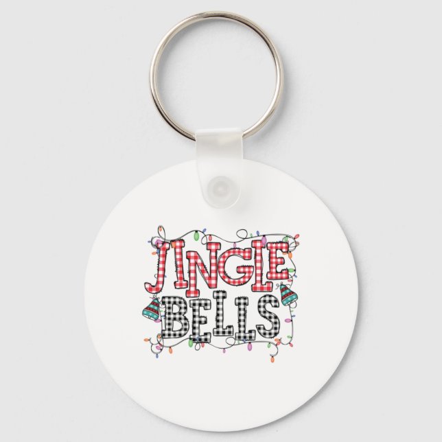 Julafton Gift Jingle Klockor Nyckelring (Framsida)