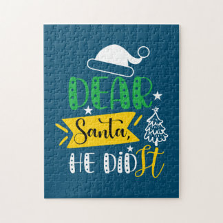 Julafton Gift Kära Santa Han gjorde det Pussel