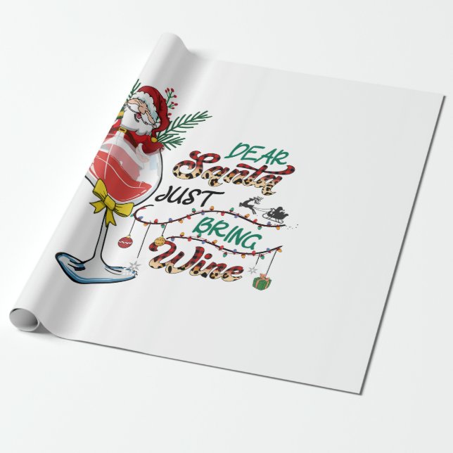 Julafton Gift, kära tomten, ta med Vin Presentpapper (Utrullad)