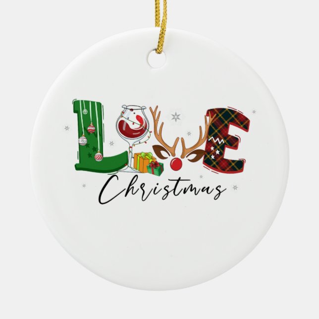 Julafton Gift Kärlek jul Julgransprydnad Keramik (Framsidan)