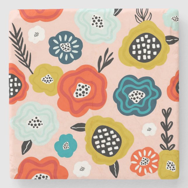 Julafton Gift Kreativ Decorative Fblommor Stenunderlägg (Framsidan)