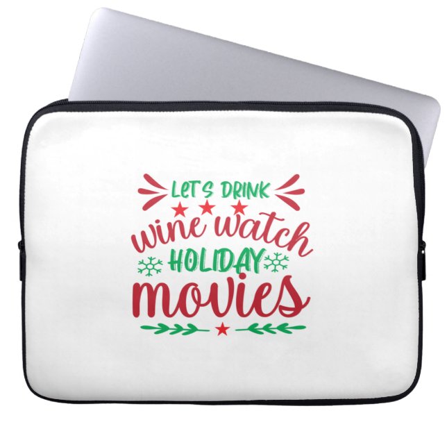 Julafton Gift Lets Drink Vin Laptop Fodral (Framsidan)