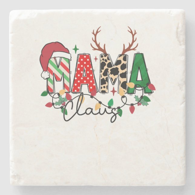 Julafton Gift Mamma Claus with Kids Stenunderlägg (Framsidan)