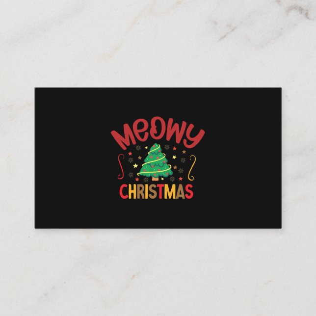 Julafton Gift Meowy jul Visitkort (Framsida)