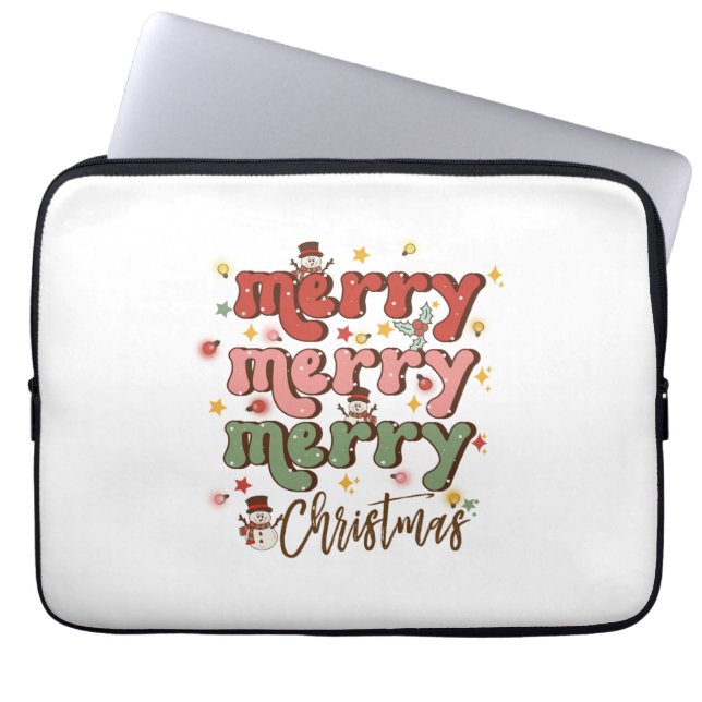 Julafton Gift Merry God jul Laptop Fodral (Framsidan)