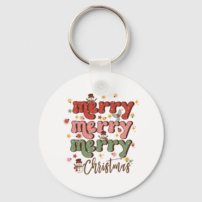 Julafton Gift Merry God jul Nyckelring (Framsida)