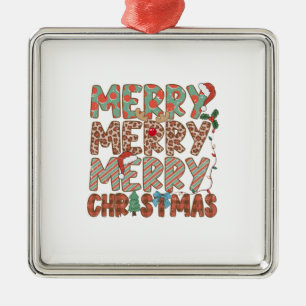 Julafton Gift Merry Merry God jul Julgransprydnad Metall