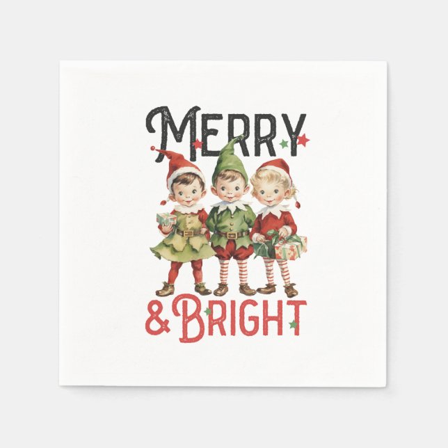 Julafton Gift Merry och Bright Pappersservett (Framsidan)
