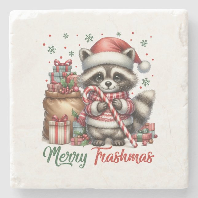 Julafton Gift Merry Trashmas Stenunderlägg (Framsidan)