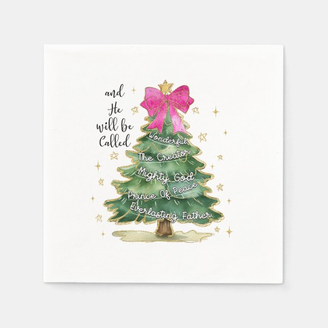 Julafton Gift och han kommer att kallas God jul Pappersservett (Framsidan)