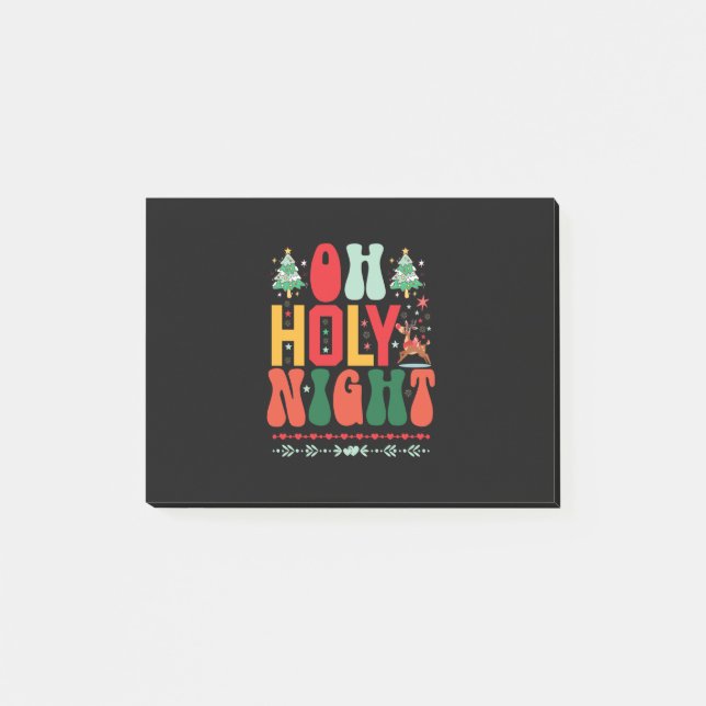 Julafton Gift Oh Heliga Natt Post-it Block (Framsida)