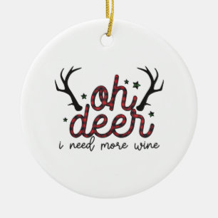 Julafton Gift Oh Hjort I BEHÖVER MER Vin Julgransprydnad Keramik