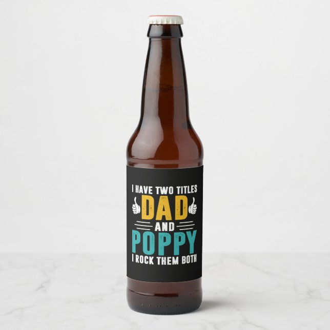 Julafton Gift | Pappa och vallmo I Sten Ölflaska Etikett (Framsida)