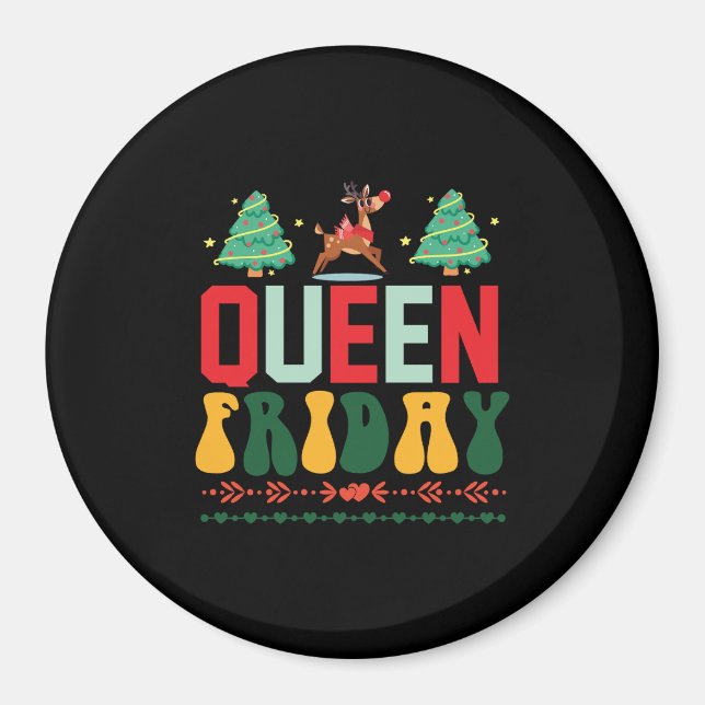 Julafton Gift Queen Fredag Magnet (Framsidan)