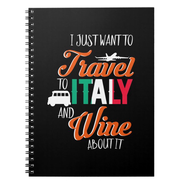 Julafton Gift | Resor till Italien och Vin om dett Anteckningsbok (Framsidan)
