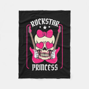 Julafton Gift   Rockstar Princess Skull Fleecefilt