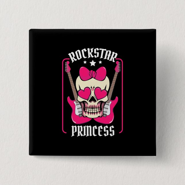 Julafton Gift | Rockstar Princess Skull Knapp (Framsida)