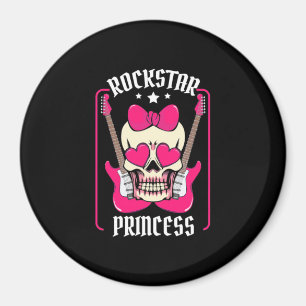 Julafton Gift   Rockstar Princess Skull Magnet