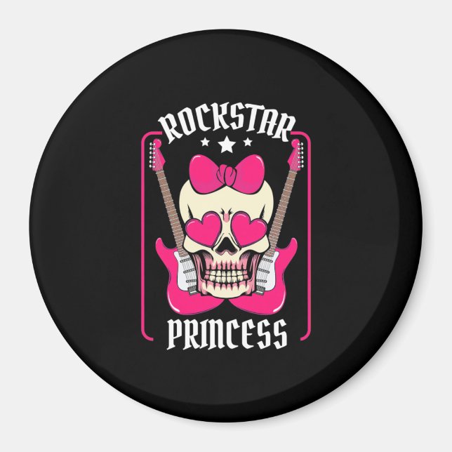 Julafton Gift | Rockstar Princess Skull Magnet (Framsidan)