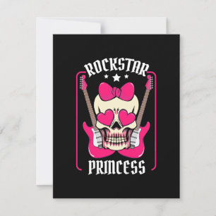 Julafton Gift   Rockstar Princess Skull Tack Kort