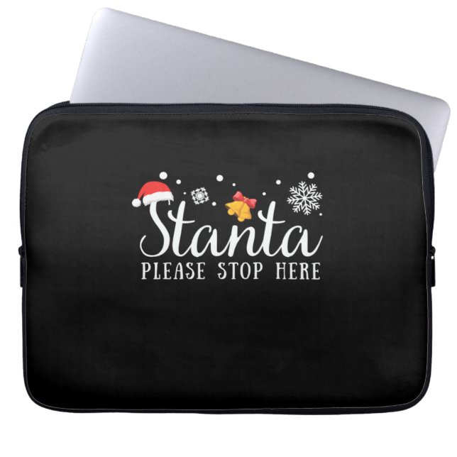 Julafton Gift Santa, stanna här Laptop Fodral (Framsidan)