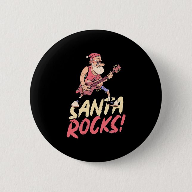 Julafton Gift | Santa Sten Guitar Knapp (Framsida)
