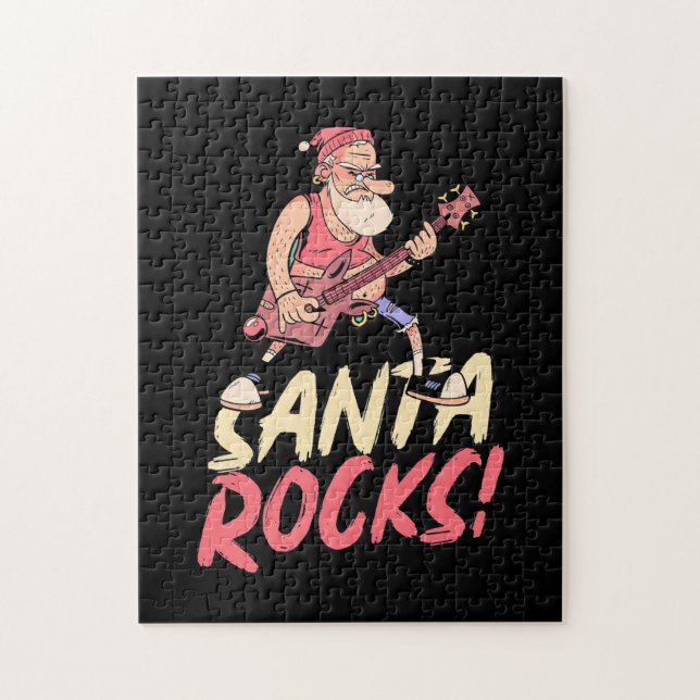 Julafton Gift | Santa Sten Guitar Pussel (Vertikal)