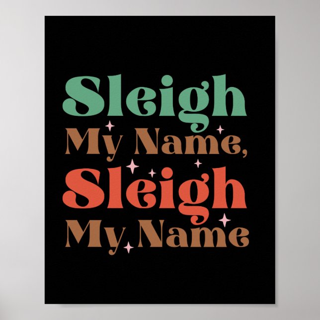 Julafton Gift Sleigh My Namn Poster (Framsidan)