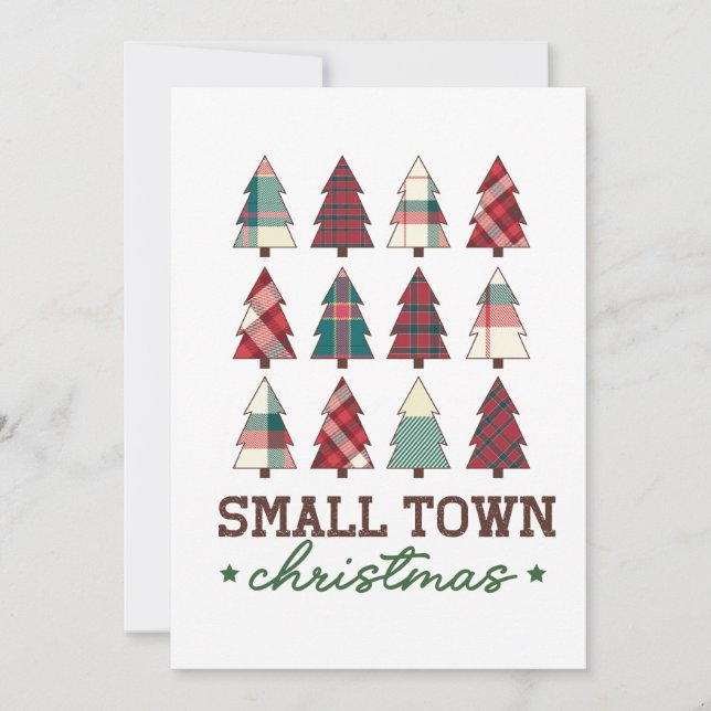 Julafton Gift Small Town Jul Inbjudningar (Framsida)