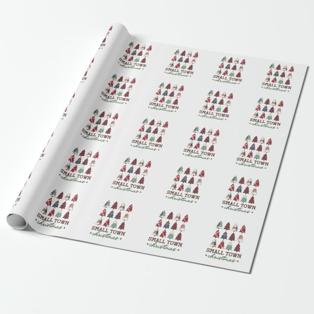 Julafton Gift Small Town Jul Presentpapper (Utrullad)