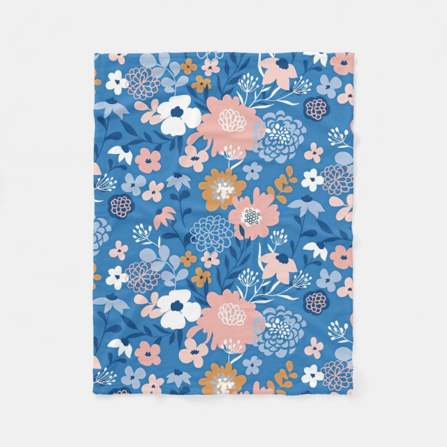 Julafton Gift-strukturdesign med enkla blommor Fleecefilt (Framsidan)