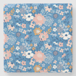 Julafton Gift-strukturdesign med enkla blommor Stenunderlägg