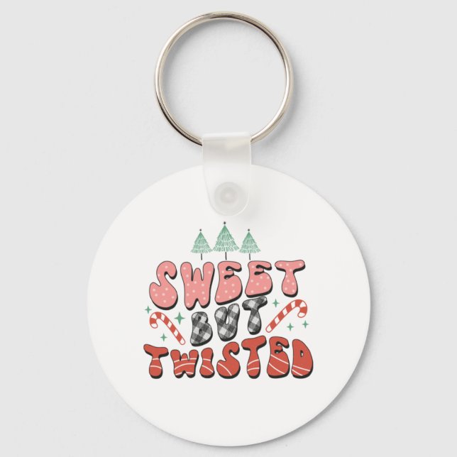 Julafton Gift Sweet men twsted Nyckelring (Framsida)