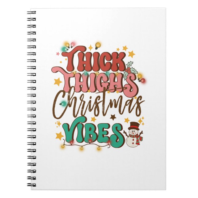 Julafton Gift Thick Thighs jul Vibes Anteckningsbok (Framsidan)