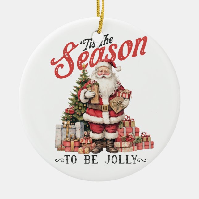 Julafton Gift Tis Season Julgransprydnad Keramik (Framsidan)