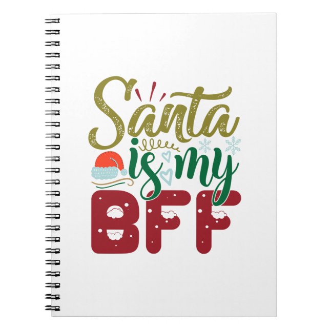 Julafton Gift | Tomten är min BFF Anteckningsbok (Framsidan)
