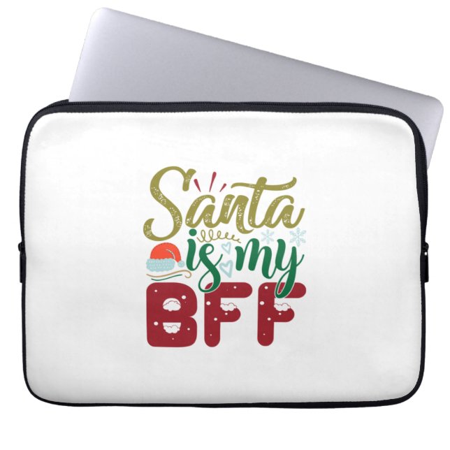 Julafton Gift | Tomten är min BFF Laptop Fodral (Framsidan)