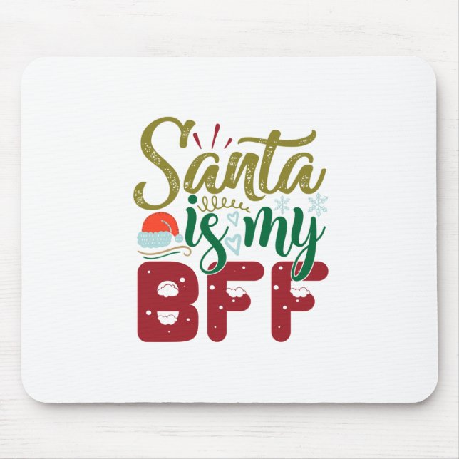 Julafton Gift | Tomten är min BFF Musmatta (Framsidan)