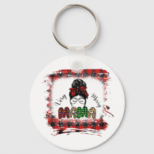 Julafton Gift Väldigt Merry Mamma Nyckelring