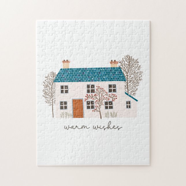 Julafton Gift Warm Önskemål Pussel (Vertikal)