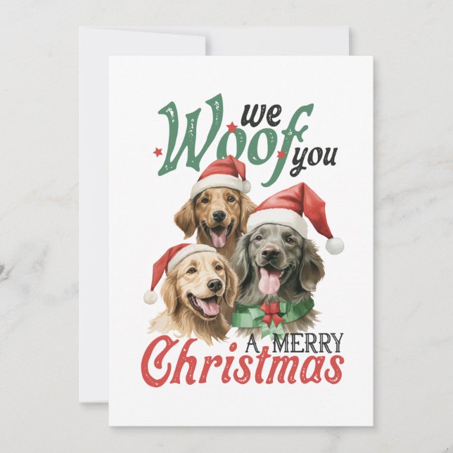 Julafton Gift Woof God jul Inbjudningar (Framsida)