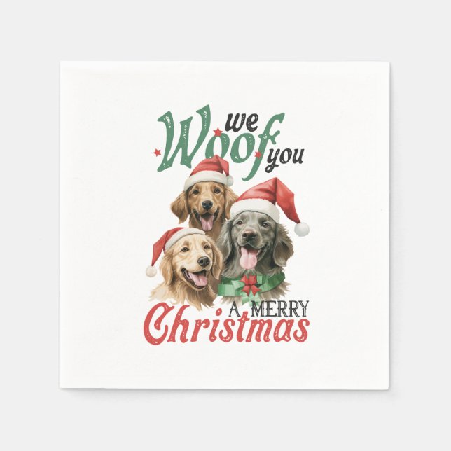 Julafton Gift Woof God jul Pappersservett (Framsidan)