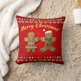Julafton Gingerbröd Cookies Dekorativ kudde