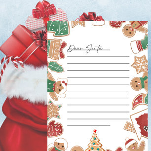 Julafton Gingerbröd Kids Wish List Brev to Santa
