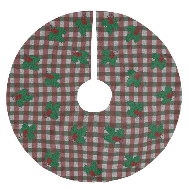 julafton Gingham på 1940-talet Julgransmatta Borstad Polyester (Framsidan)