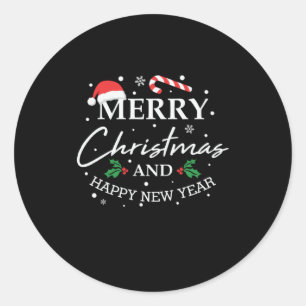 Julafton God jul och Gott nytt år Runt Klistermärke