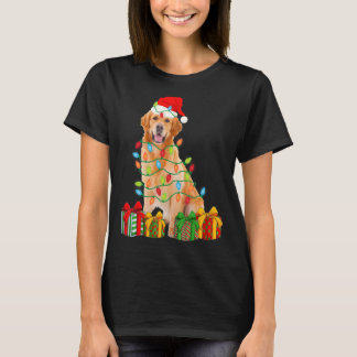 Julafton Golden Retriever Hund jul-Ljus-valpen T Shirt