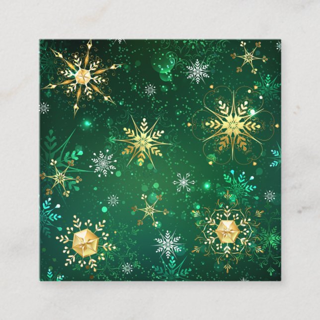 Julafton Golden Snöflingor på Grönten - bakgrunden (Framsida)