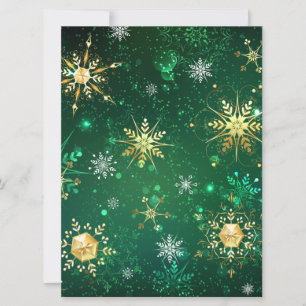 Julafton Golden Snöflingor på Grönten - bakgrunden Spara Datumet